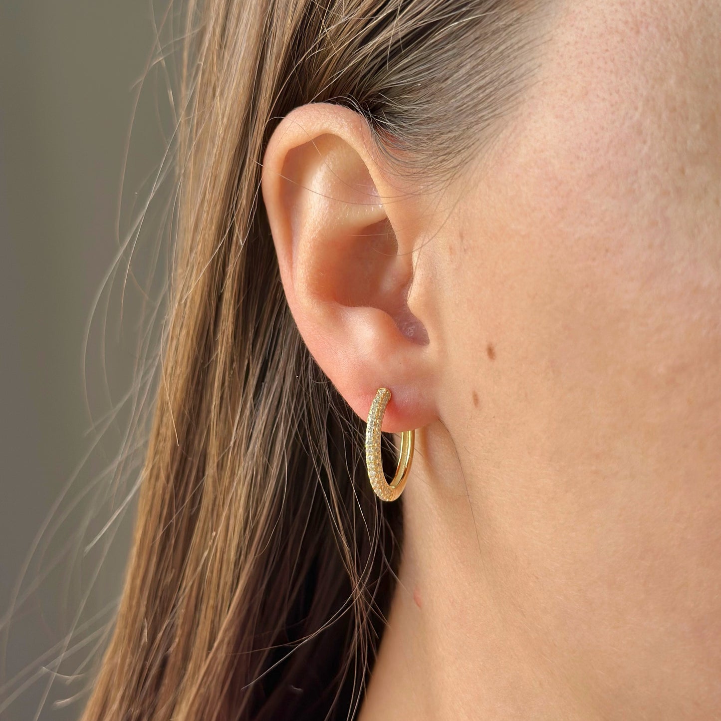 Sterling Silver CZ Hoops