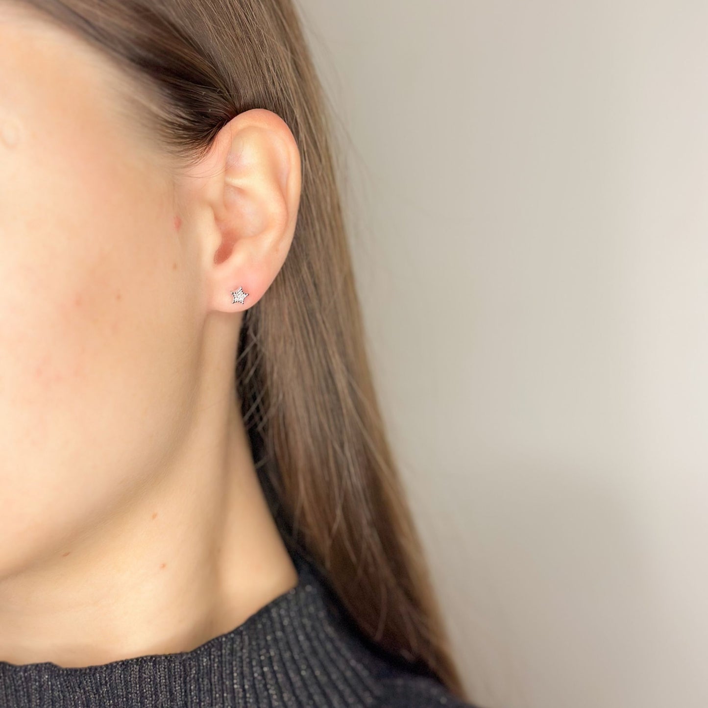 Pendientes de estrella de plata de ley con forma de estrella