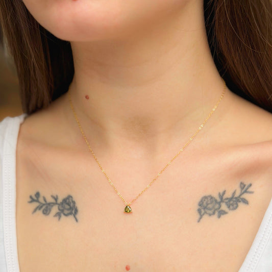 Sterling Silver Moss CZ Necklace