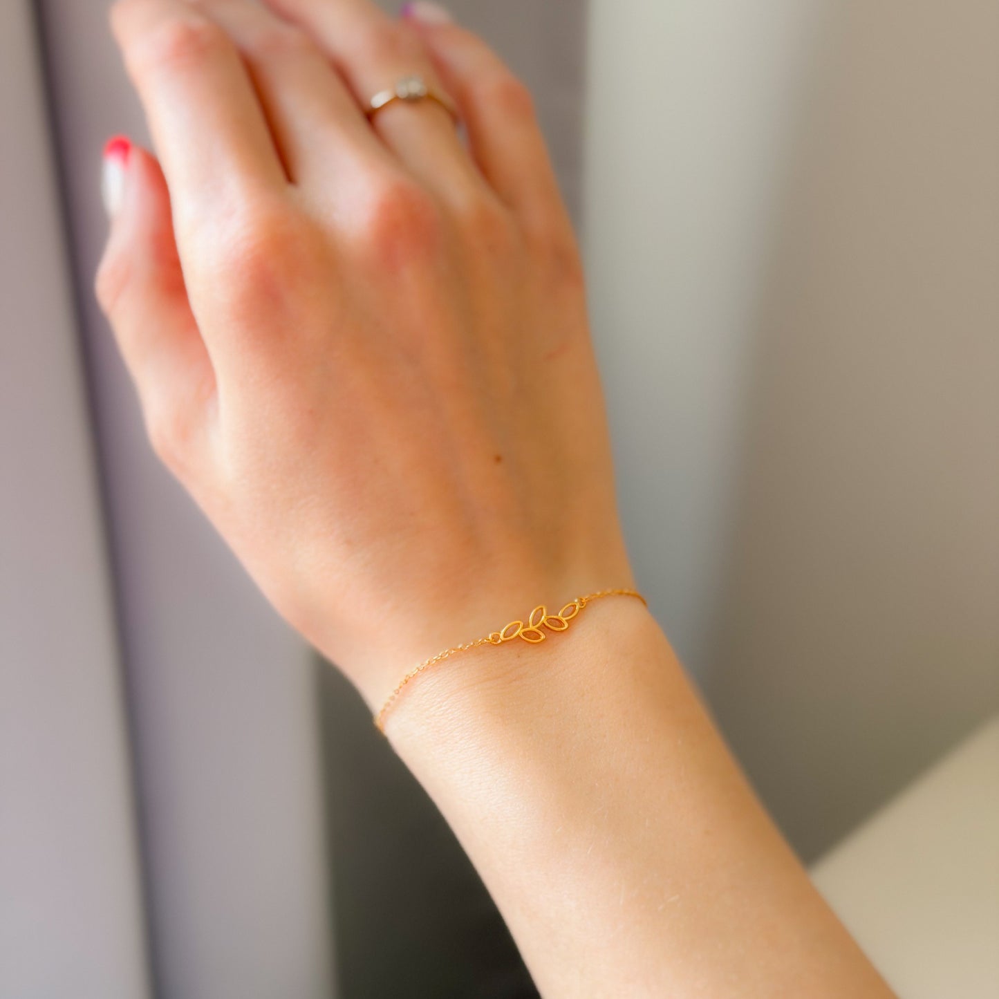 Sterling Silver Leaf Bracelet