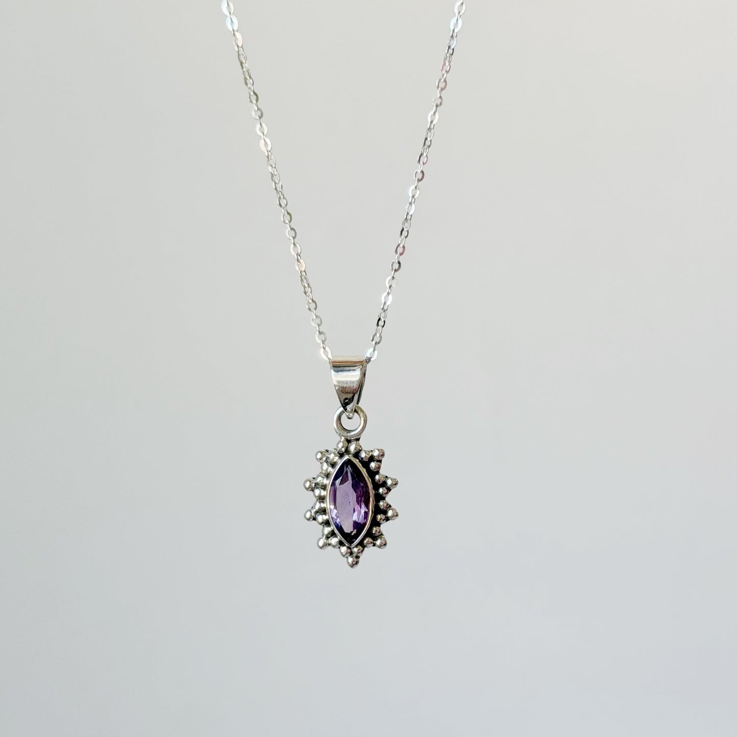 Sterling Silver Amethyst Pendant Necklace