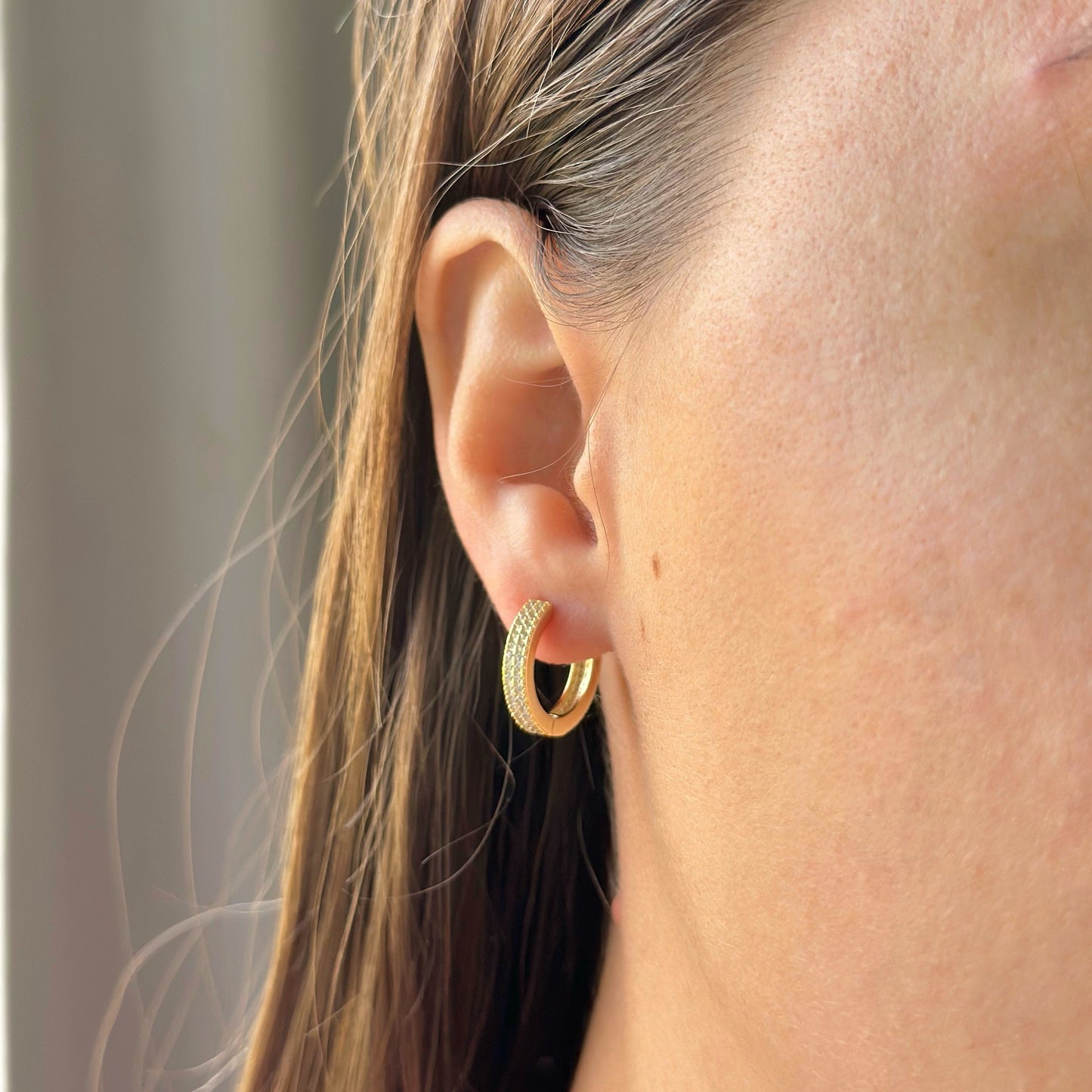 Sterling Silver CZ Hoops