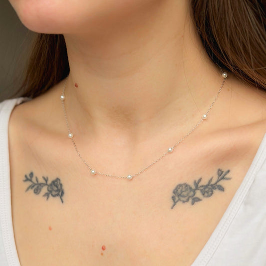 Sterling Silver Pearl Necklace