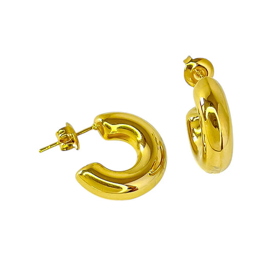 Stainless Steel Golden Hoop Earrings