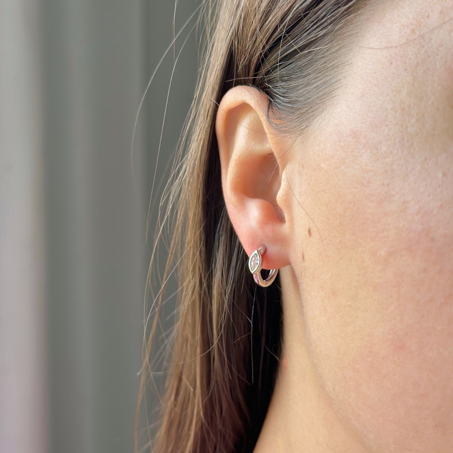 Sterling Silver CZ Hoops