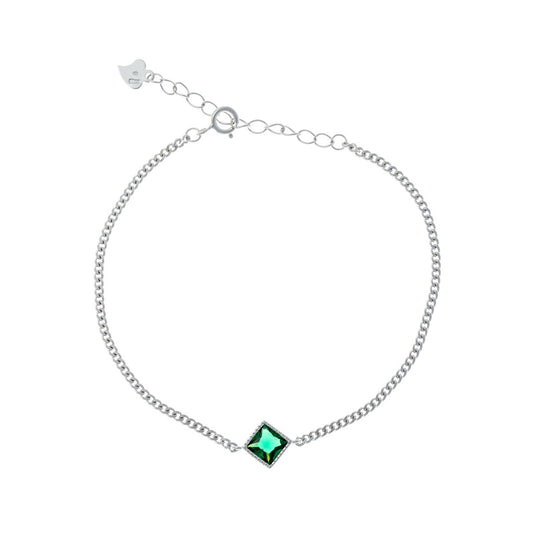 Sterling Silver Emerald CZ Bracelet