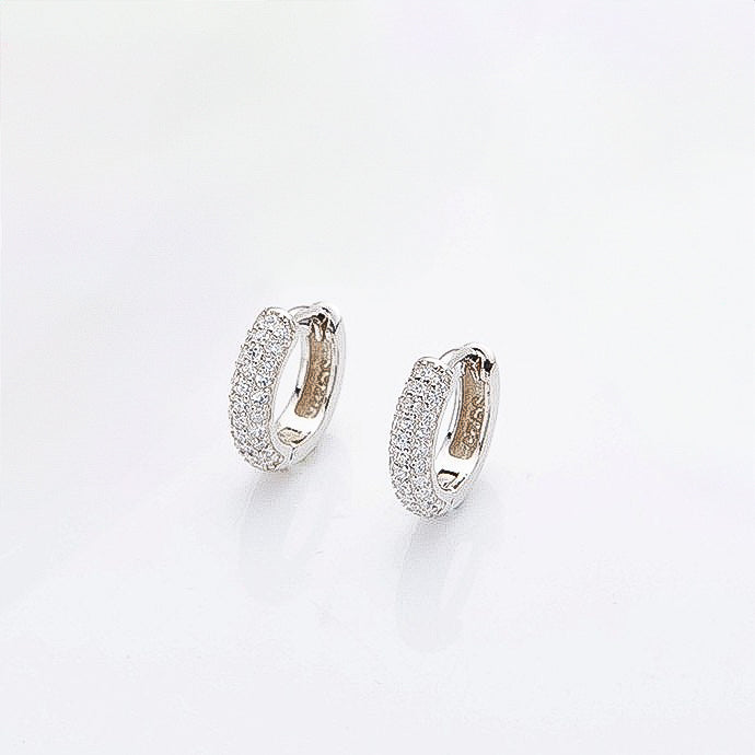 Isabelle Silver hoops 5 row CZ