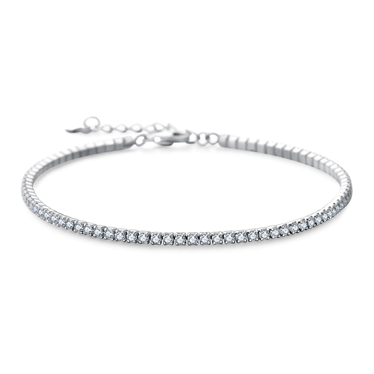Sterling Silver CZ Tennis Anklet