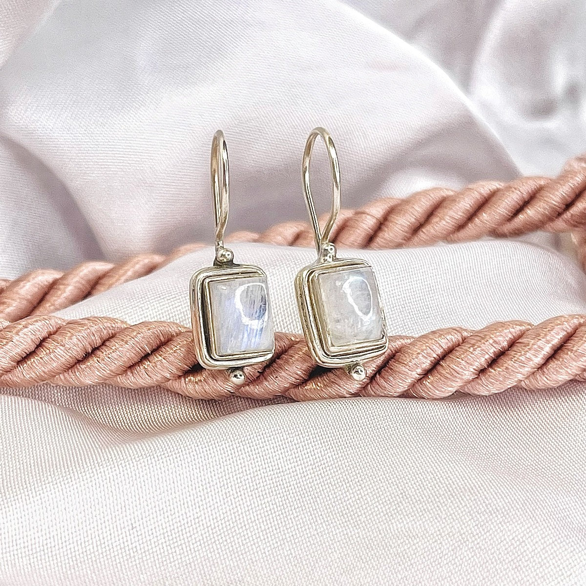 Sterling Silver Moonstone Drop Earrings