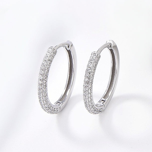 Sterling Silver CZ Hoops