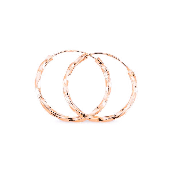 Sterling Silver 1 - 6 cm Twisted Hoops