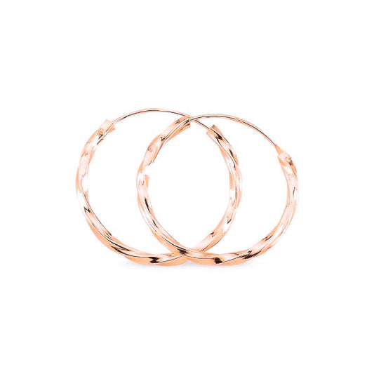 Sterling Silver 1 - 6 cm Twisted Hoops