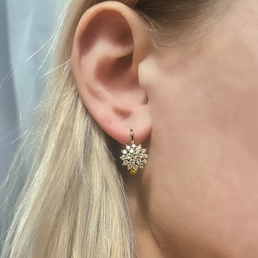 Hana –  Pave CZ Dangle Sterling Silver Earrings