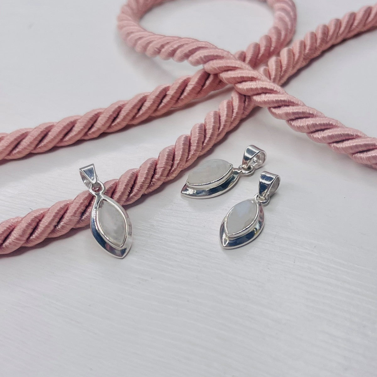 Sterling Silver Moonstone Pendant Necklace