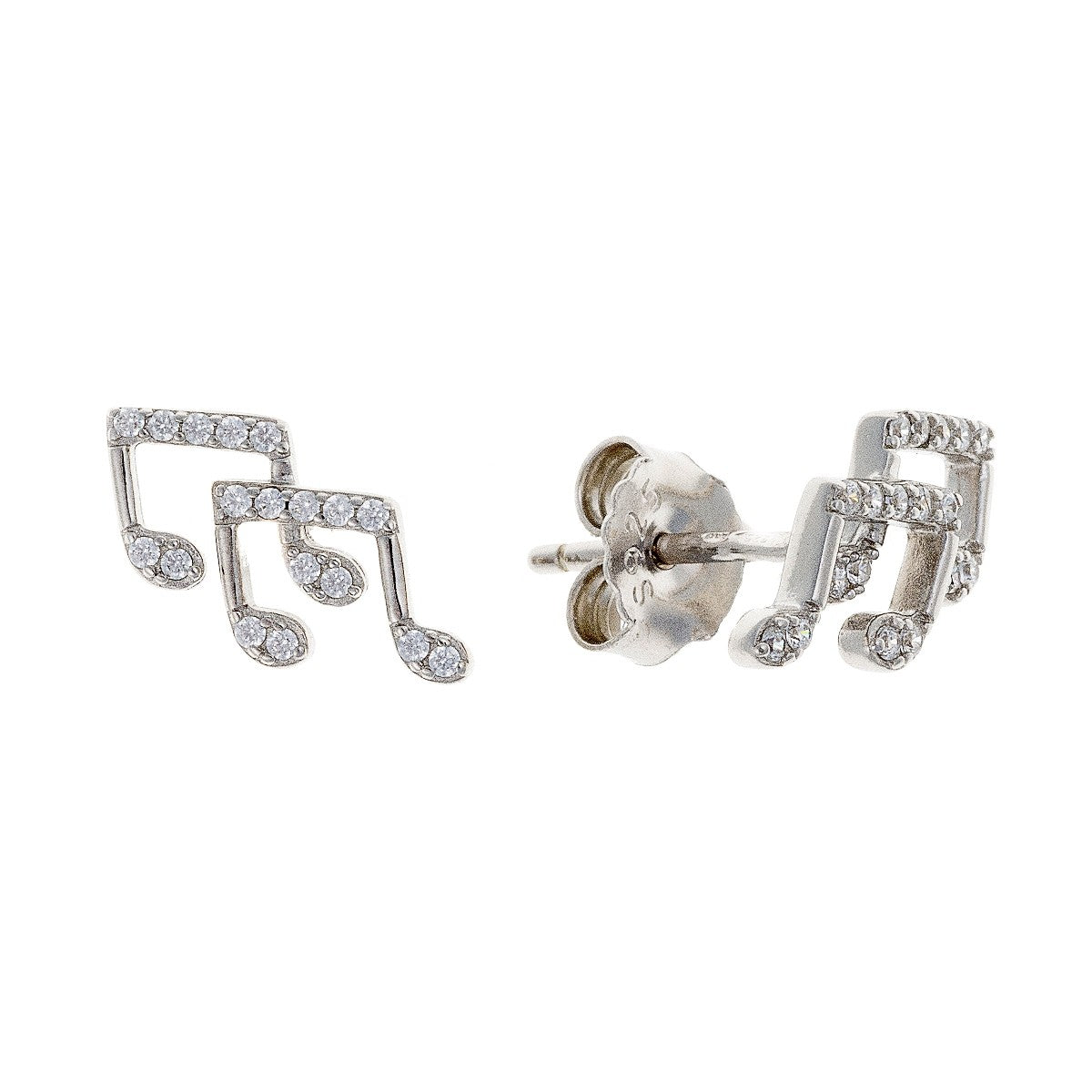 Sterling Silver Music Note Studs