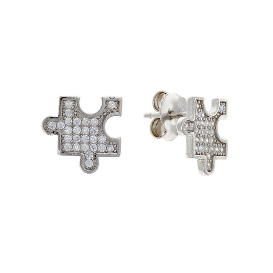 Sterling Silver Puzzle Studs