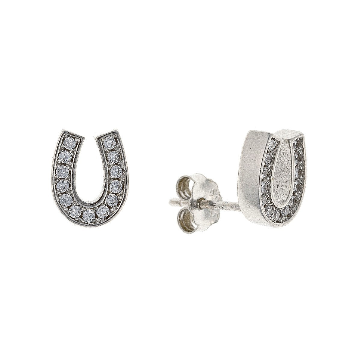Sterling Silver Horseshoe Studs