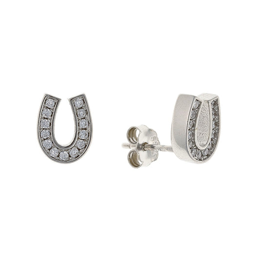 Sterling Silver Horseshoe Studs
