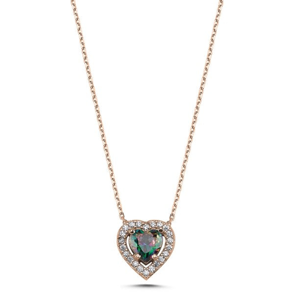 Sterling Silver Mystic Topaz Heart Necklace