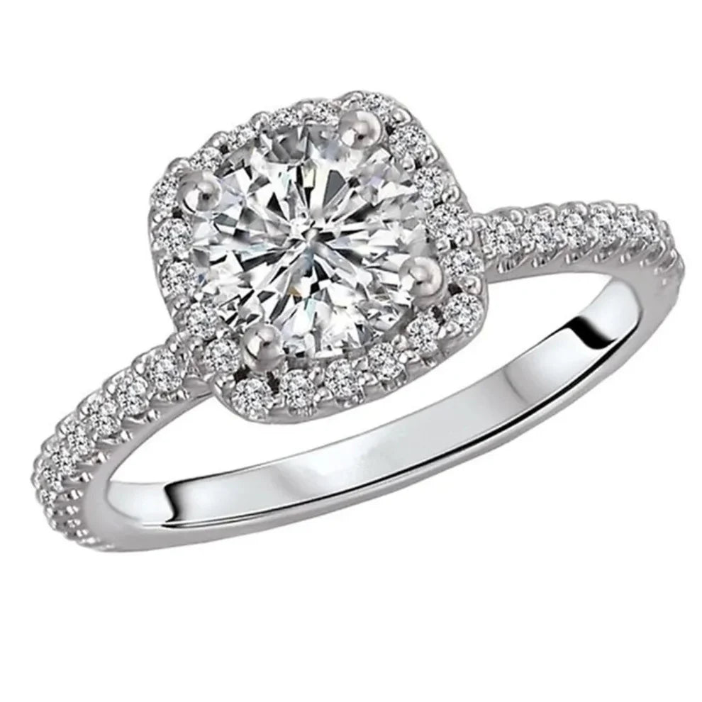 Sterling Silver CZ Crystal Ring