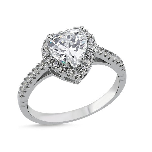 Sterling Silver CZ Heart Ring