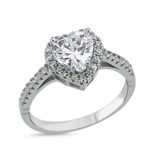 Sterling Silver CZ Heart Ring