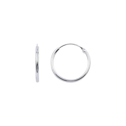 Sterling Silver 1 - 5 cm Hoop Earrings