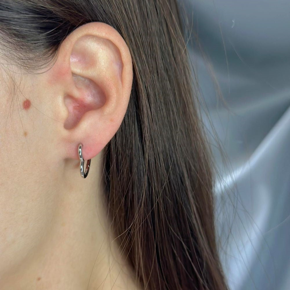 Sterling Silver Heart Hoops