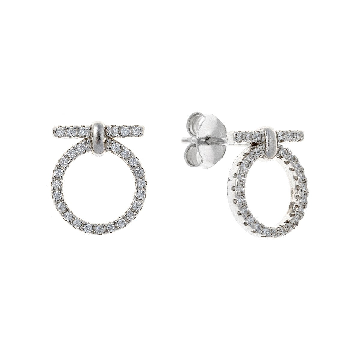 Sterling Silver CZ Round Studs