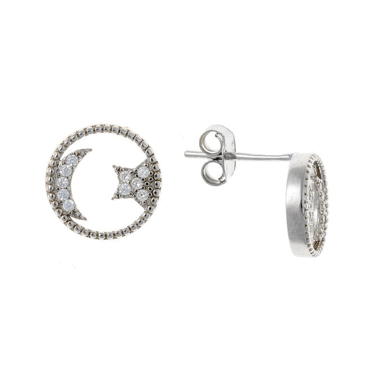 Pendientes circulares de plata de ley