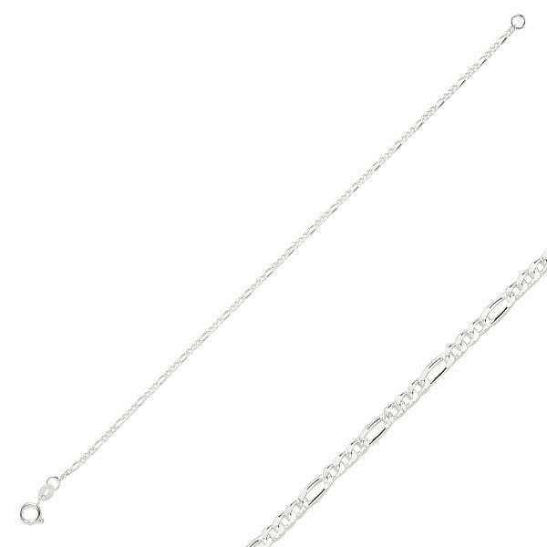 Sterling Silver 1.9 mm Figaro Bracelet