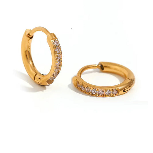 Stainless Steel CZ Hoops