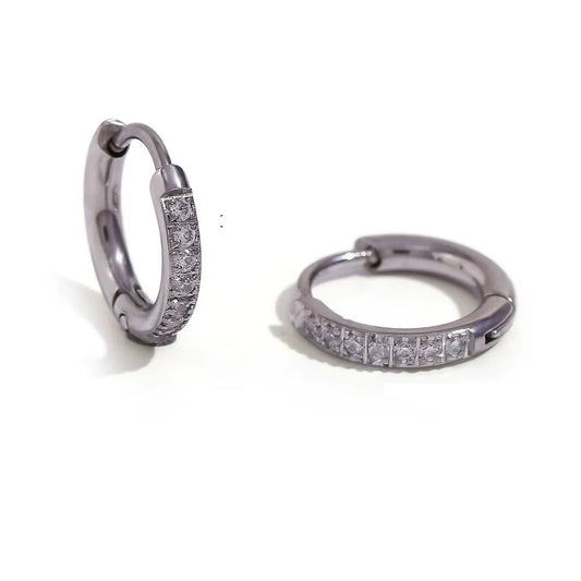 Stainless Steel CZ Hoops