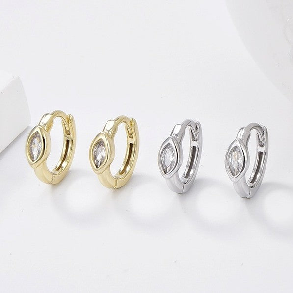 Sterling Silver CZ Hoops