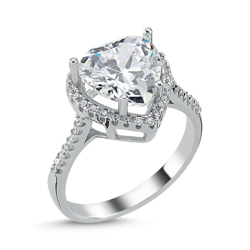 Sterling Silver CZ Heart Ring
