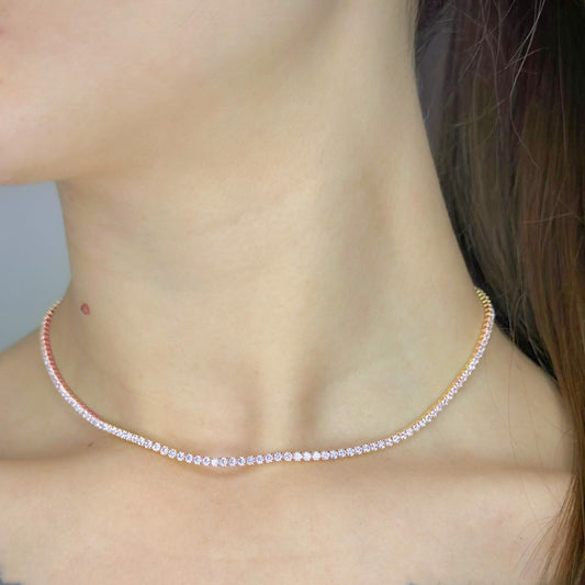 Sterling Silver 2mm Tennis Necklace
