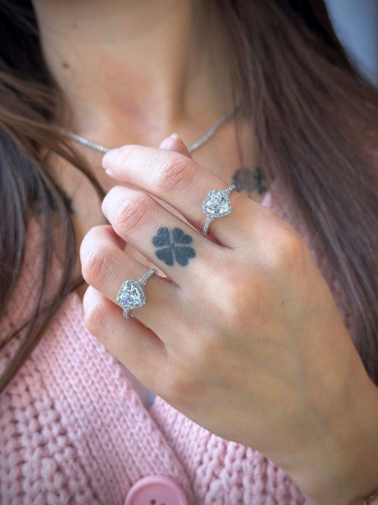 Sterling Silver CZ Heart Ring