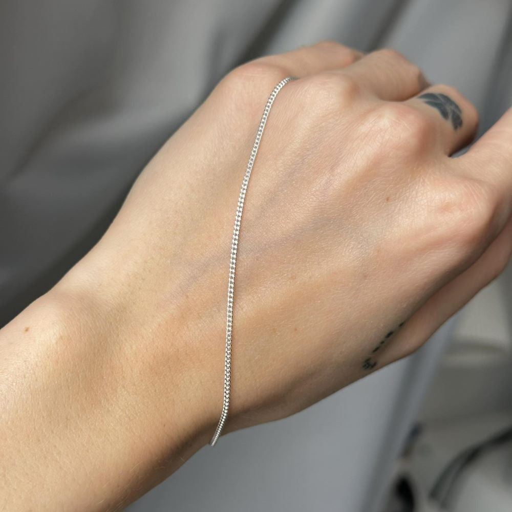 Sterling Silver 1.35 mm Curb Bracelet