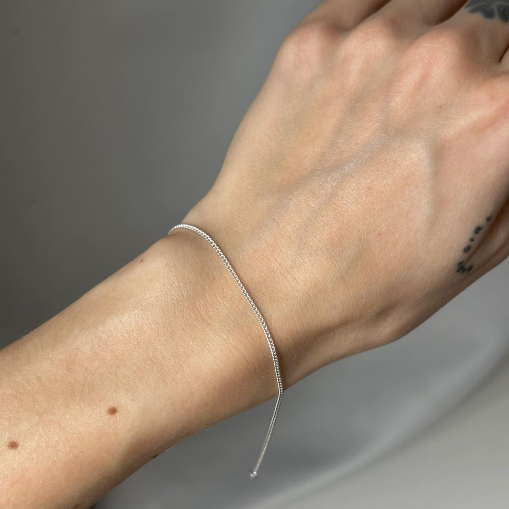 Sterling Silver 1.35 mm Curb Bracelet