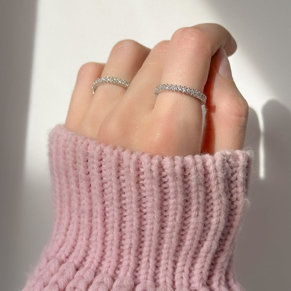 Sterling Silver CZ Band Ring