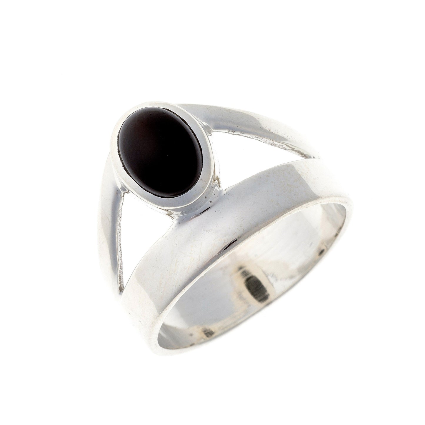 Anillo de plata de ley con ónix negro