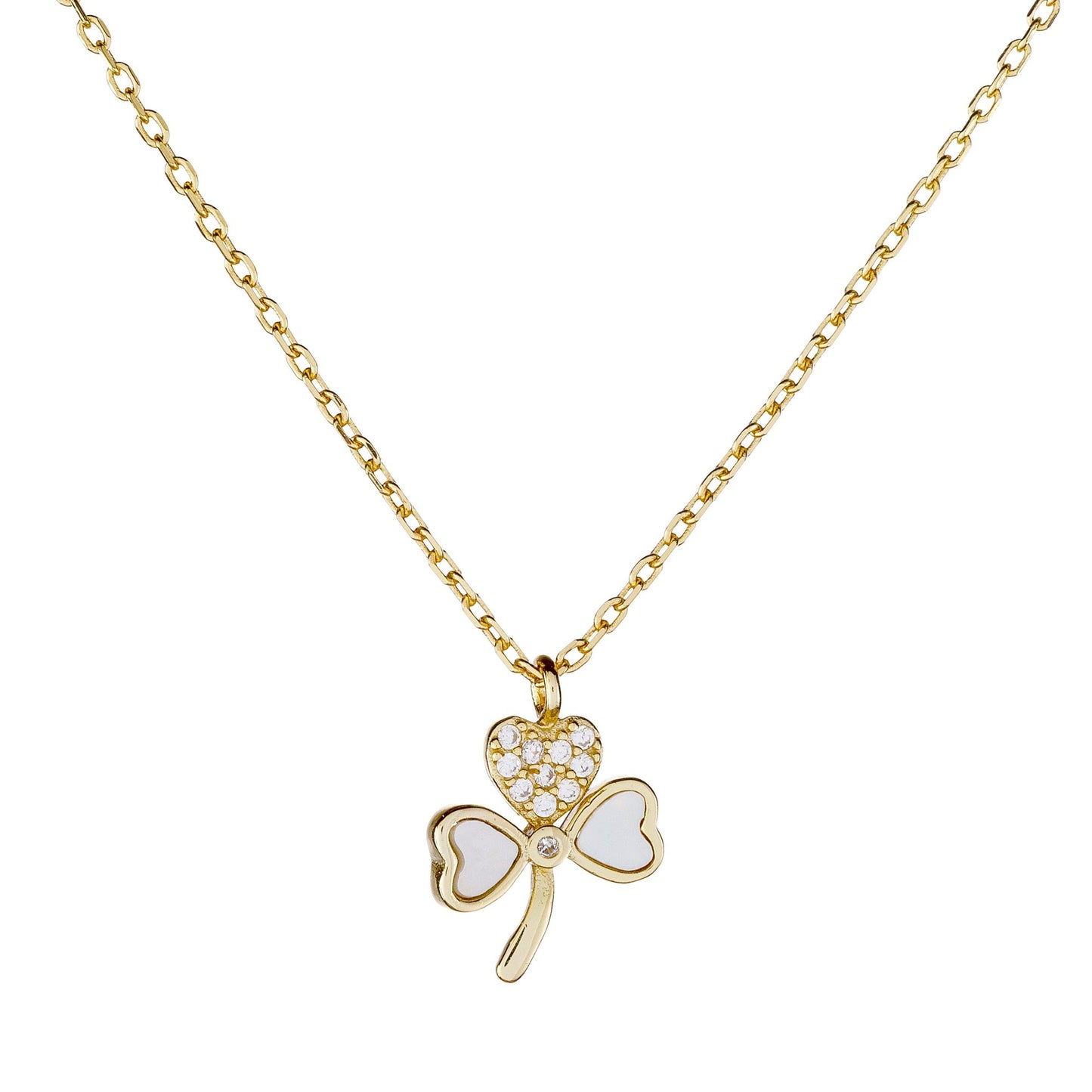 Collar de trébol de plata esterlina