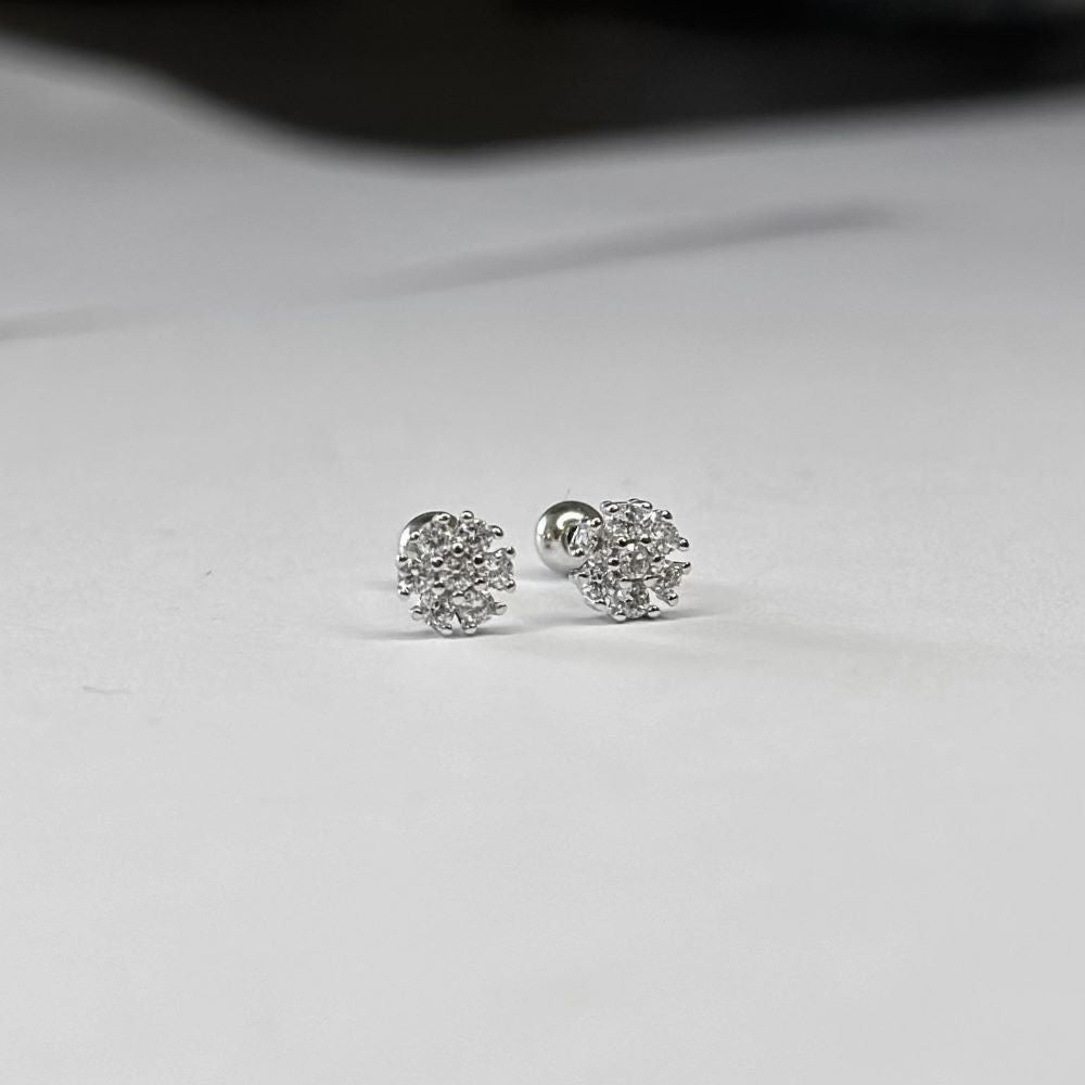Sterling Silver Flower Screw Studs