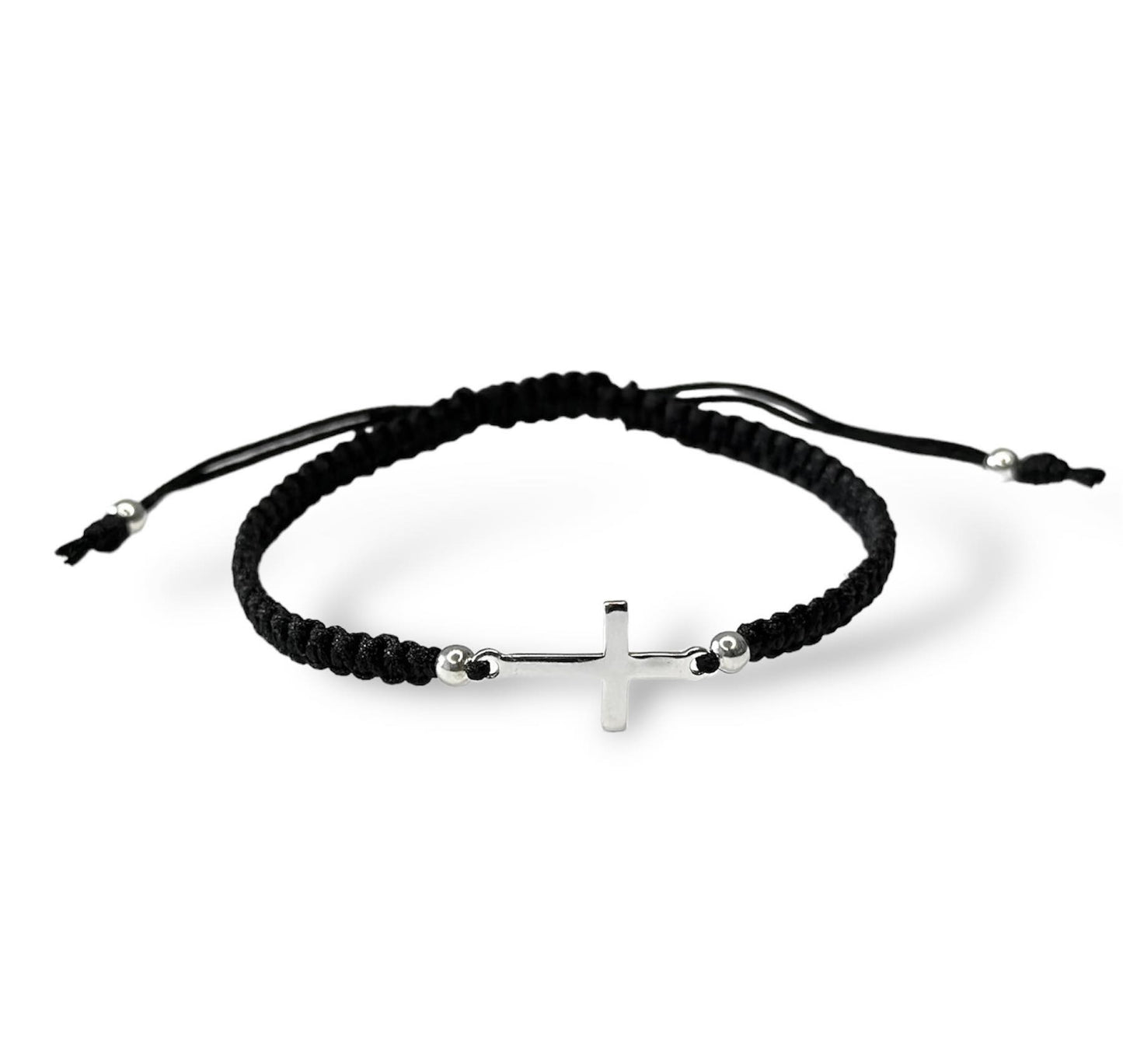 Sterling Silver Thread Cross Bracelet