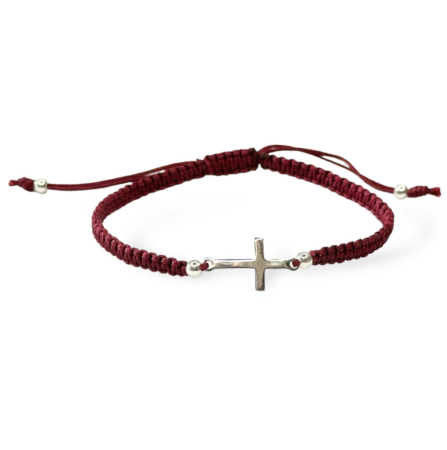 Sterling Silver Thread Cross Bracelet
