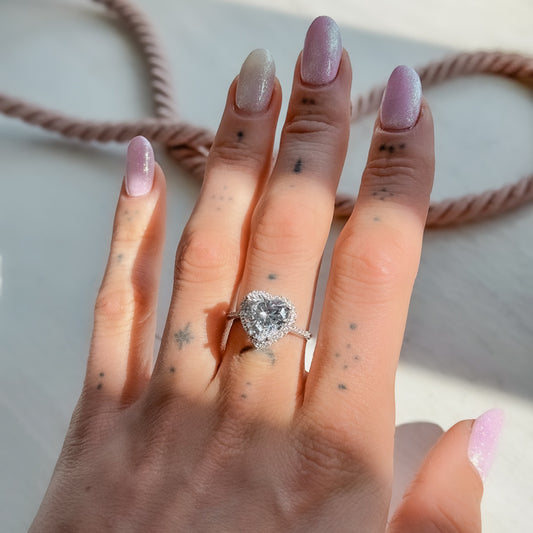 Sterling Silver CZ Heart Ring
