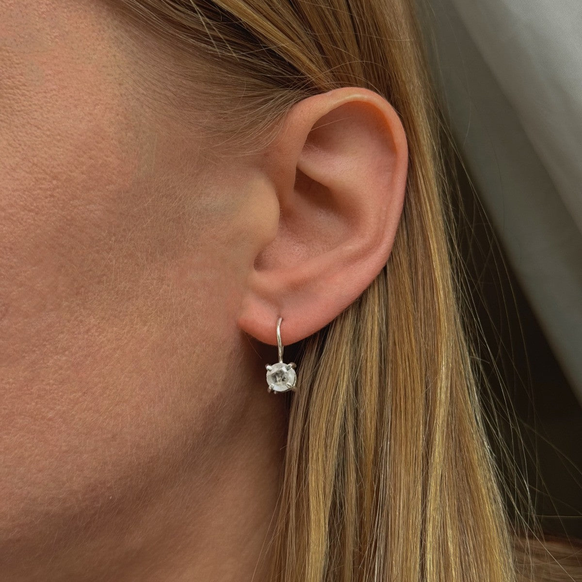 Sterling Silver Moonstone Drop Earrings