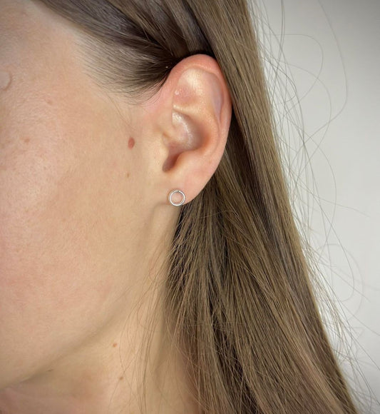 Pendientes circulares de plata de ley