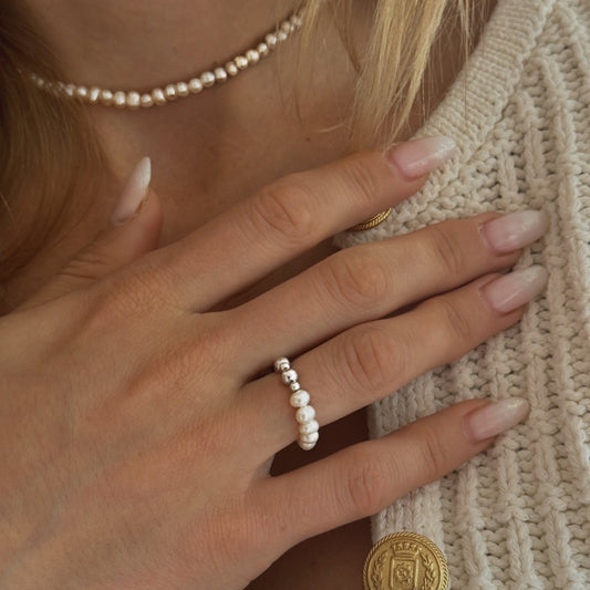 Sterling Silver Pearl Ring