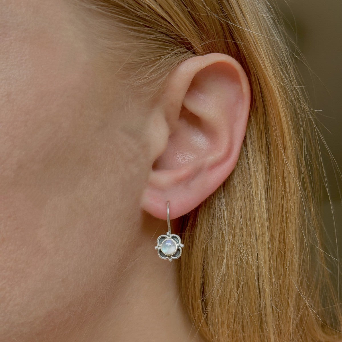 Sterling Silver Moonstone Drop Earrings